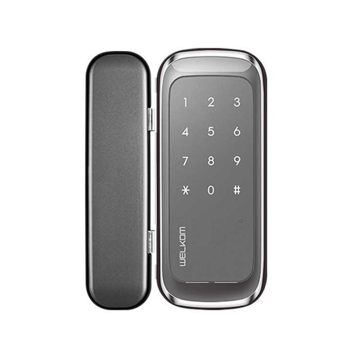 솔리티 유리 양문 전용 클립형 디지털 보조키 도어락 손잡이 없음