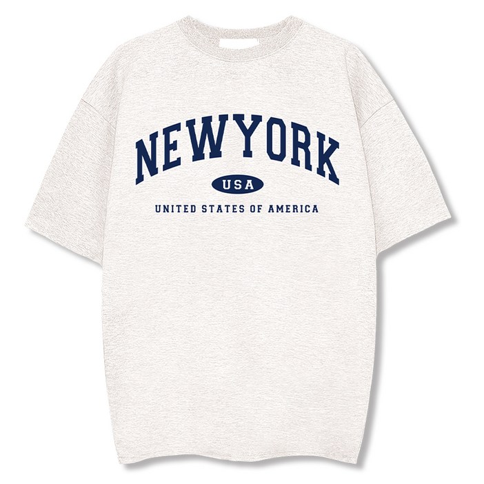 일루소 남녀공용 특양면 뉴욕 USA 반팔 티셔츠