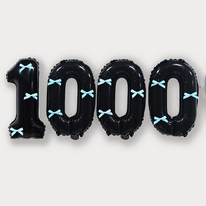 올리브파티 숫자 풍선 + 발레코어 리본 12p 기본 세트