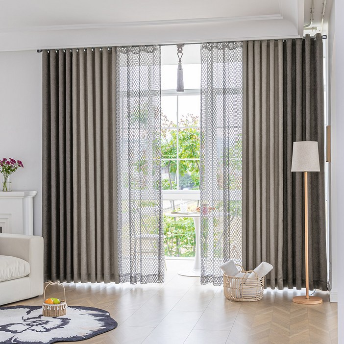 지나송 보노 아일렛 암막커튼  봉 세트 방문설치