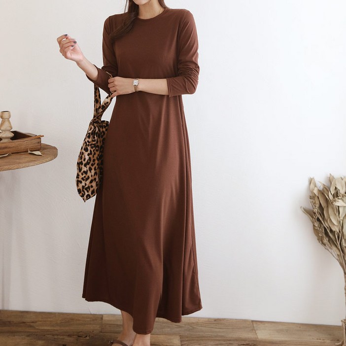 아이엠수 비너스 긴팔 롱 원피스