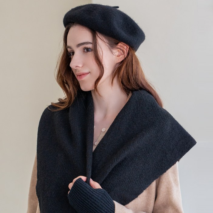 여성용 숄카라 니트 머플러 겨울 데일리 어깨숄