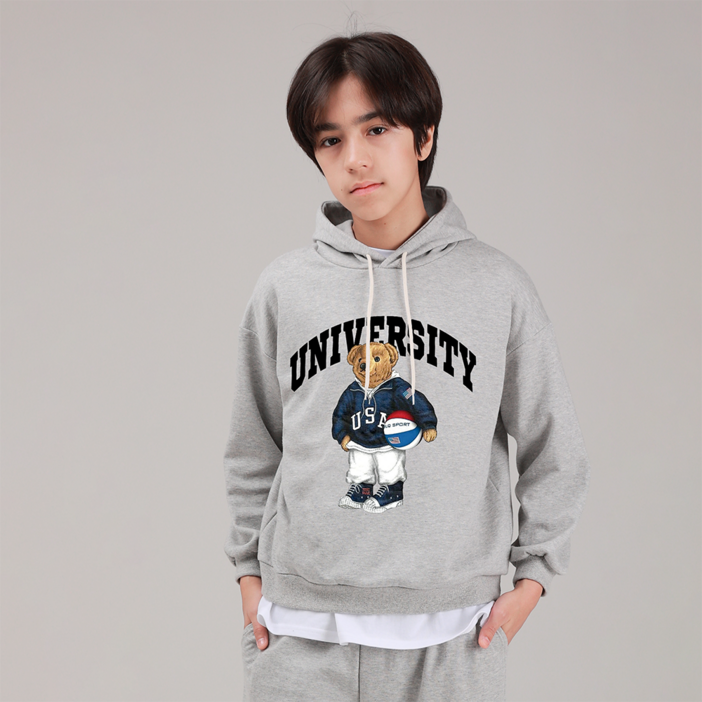 국내 생산 마고주니어 주니어용 오버핏 농구곰 후드 티셔츠 키130키140키150키160
