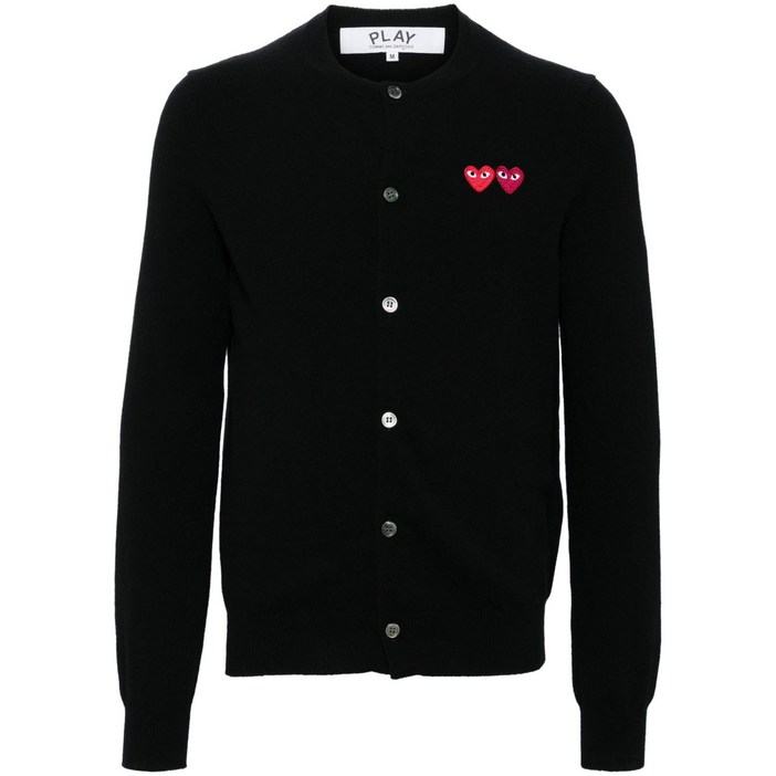 꼼데가르송 하트 패치 울 가디건
