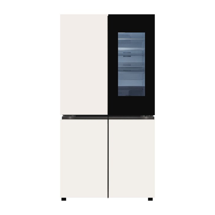 [색상선택형] LG전자 디오스 오브제 870L 노크온 4도어 냉장고 메탈 방문설치