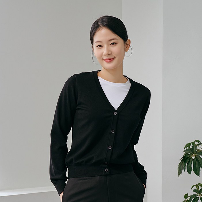 PROUD WORKERS 여성 솔리드 가디건