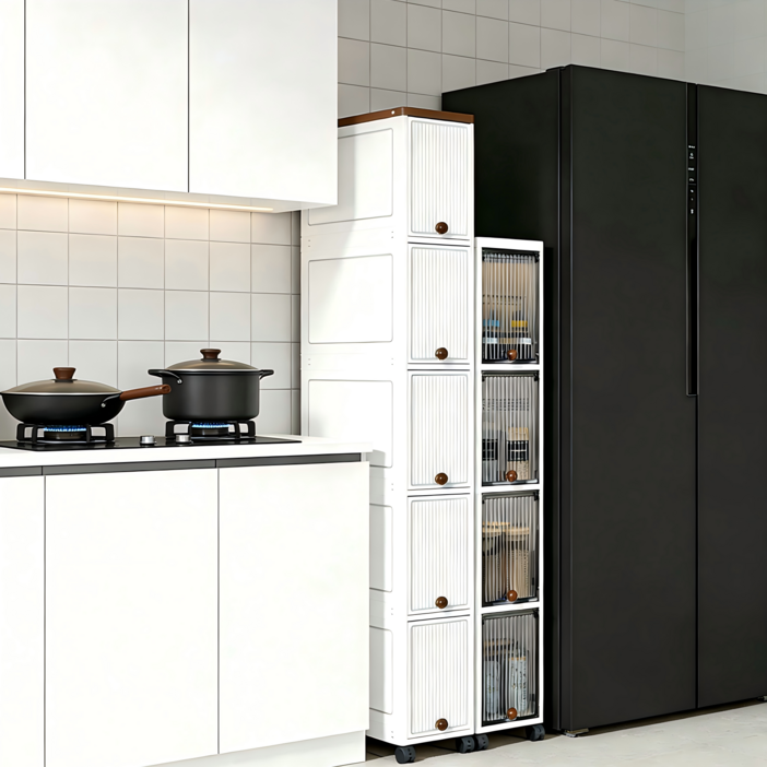 다목적 부엌 욕실 틈새수납장 대용량 거실 이동식 다층 서랍장