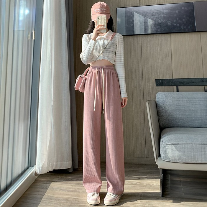 Le soleil 여성 쿨링 와이드 팬츠 밴딩 아이스 바지 프리사이즈