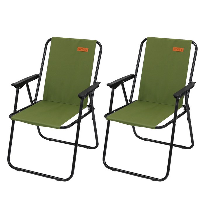 크로퍼스 아웃도어 원터치 접이식 캠핑 낚시 의자 카키 2p, 카키, 2개
