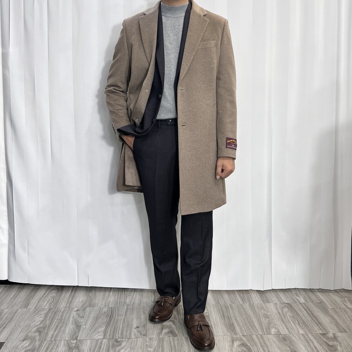 바쏘옴므 FW 울88 캐시미어12 싱글코트 베이지 WSY4CA041
