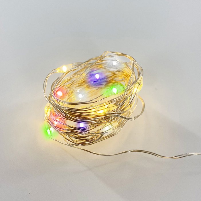 2M LED 와이어 줄조명 크리스마스 무드등 10개 set (건전지포함)