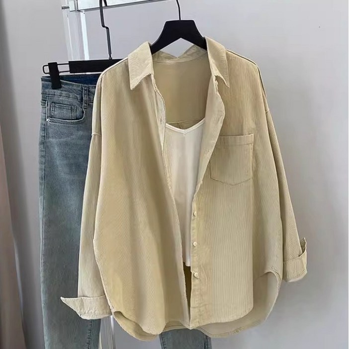 넬로넬리 프리미엄 코듀로이 루즈핏 포켓 레이어드 셔츠