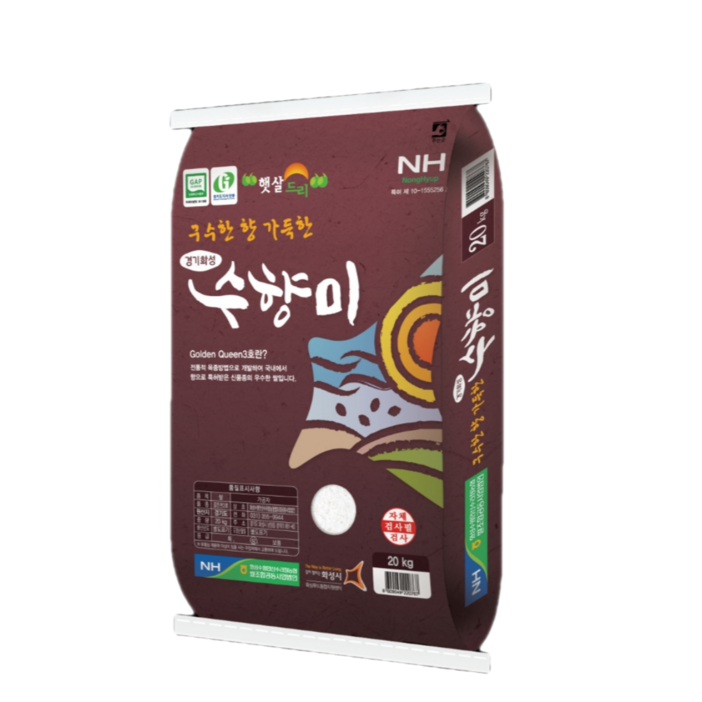 25년도 햅쌀서화성농협 GAP인증 수향미 골든퀸3호 20kg 1포 , 밥맛 좋은쌀