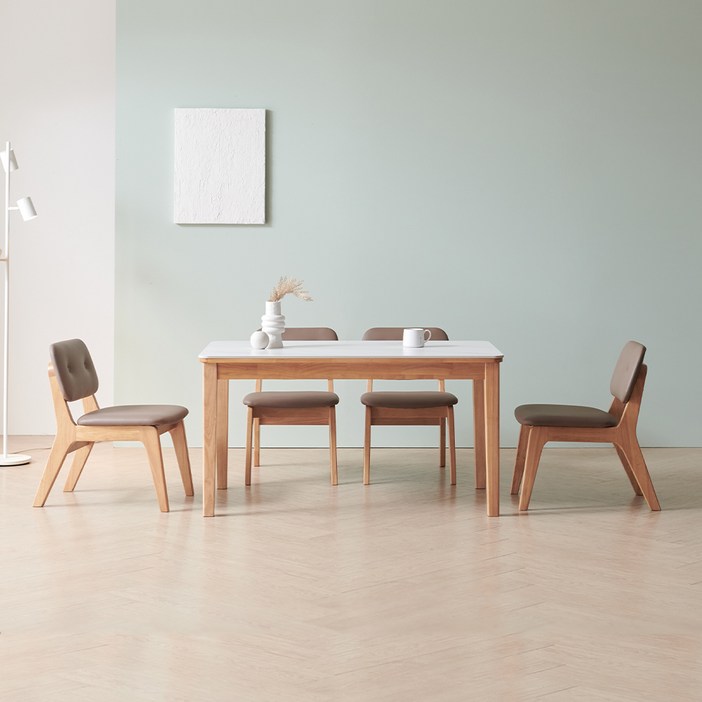 라로퍼니처 노엘 1250 포세린 통 세라믹 패밀리 4인 낮은 식탁 세트