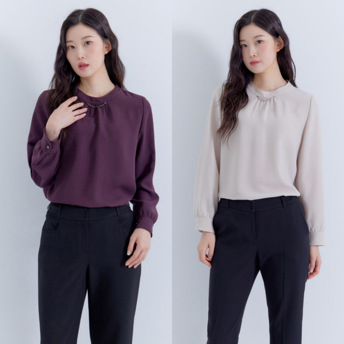 지센 여성 부산점 밴드넥 블라우스 LFWSP902 2컬러