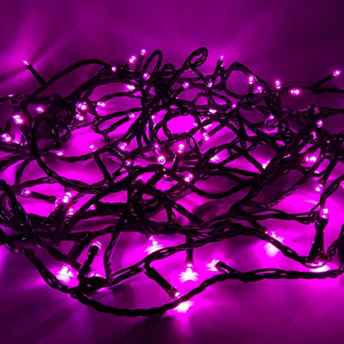 선세이브세트 크리스마스 트리캠핑 조명 LED 은하수 100구 검정선전원케이블 세트, 핑크색