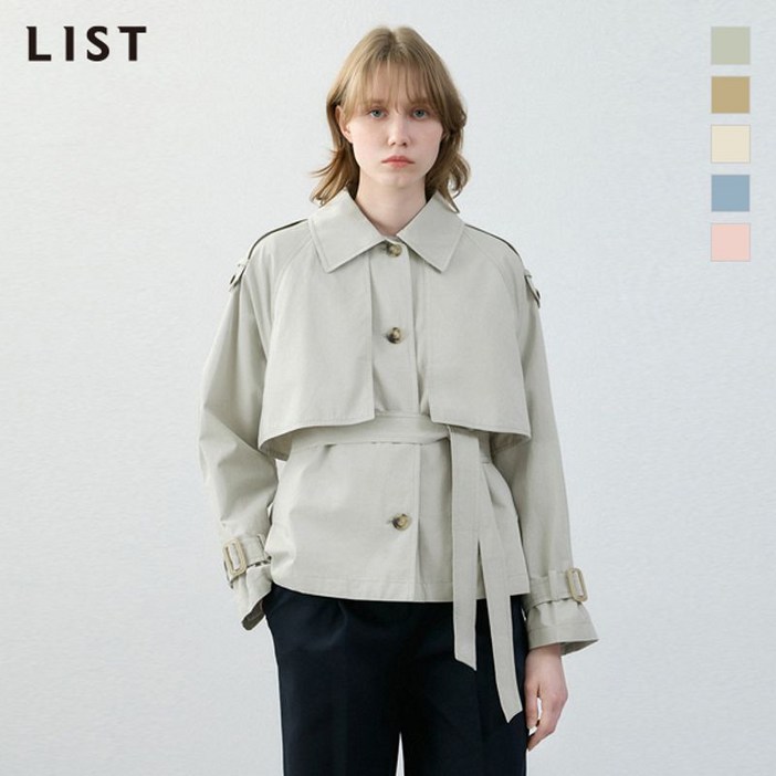 리스트 하프 더블 버튼 트렌치코트