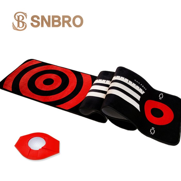 SNBRO 올림픽 에디션 골프 게임 퍼팅매트, 블랙  레드