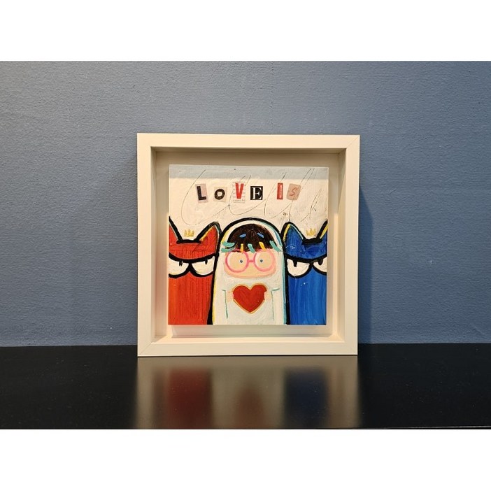팝아트 고양이 원화 그림 캔앤츄르 - Love IS 홈카페 아이방 거실 꾸미기 그림선물
