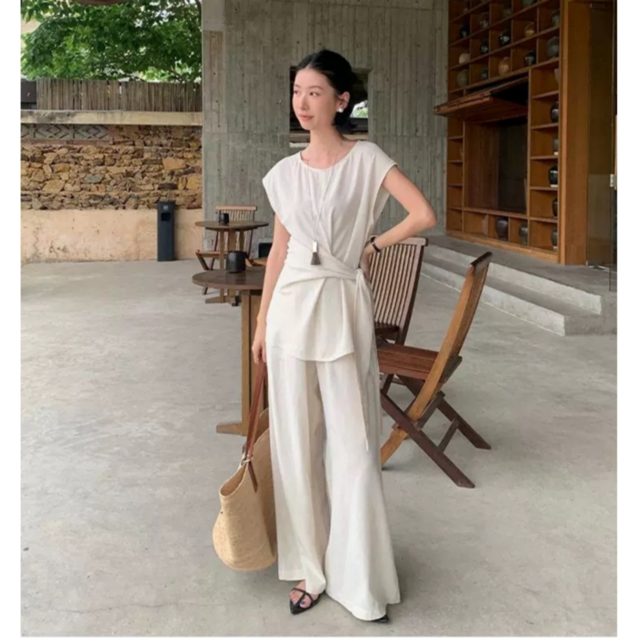 와이와이YY 민소매 블라우스 팬츠 투피스