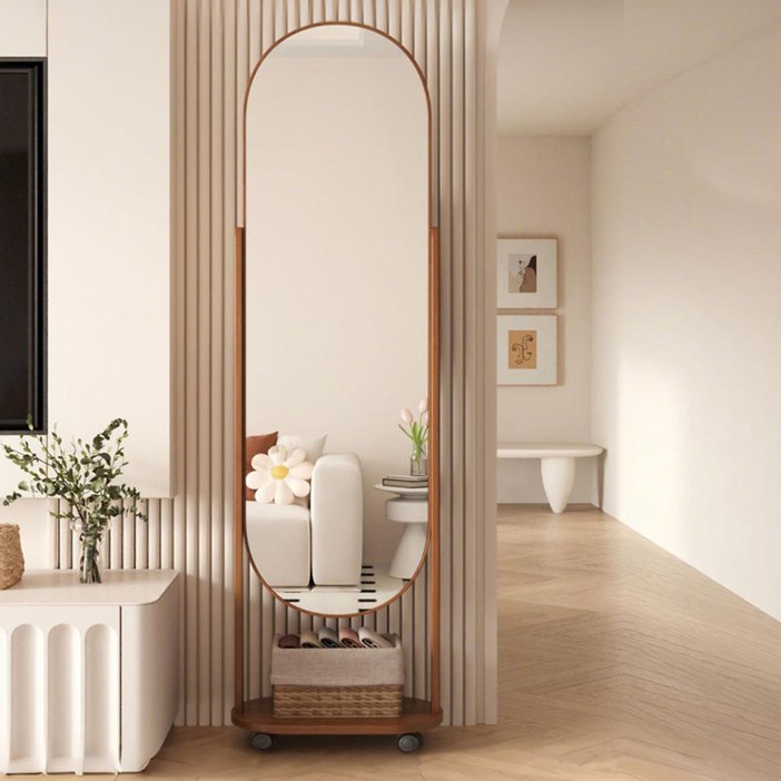 Zzang Room 이동식 회전 타공판 수납 전신거울