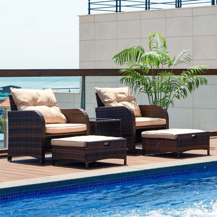 에일리 라운지 소파 야외테이블 세트 야외용 카페 테라스 라탄 테이블