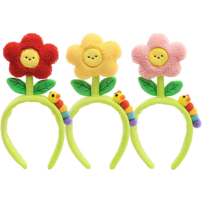 낭만파티 쓸데없는선물 귀여운 캐릭터 꽃 머리띠 KC인증