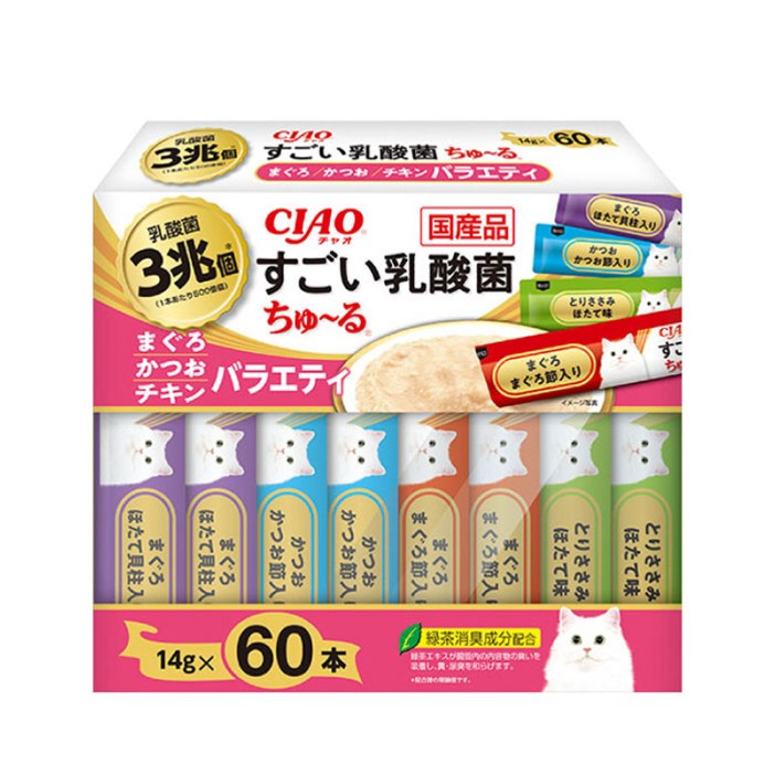 챠오 고양이 츄르 스고이유산균 버라이어티 SC-389 14g x 60p 세트