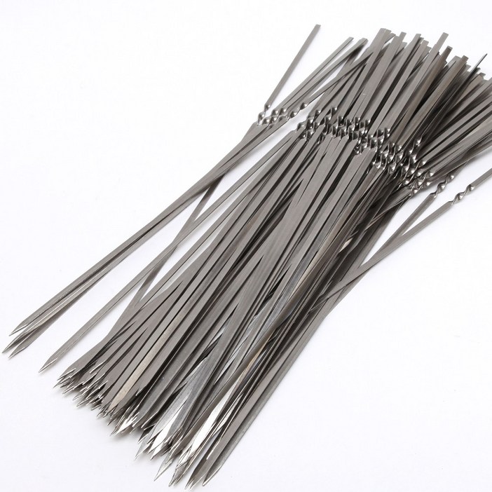 좋은리빙 BBQ 스테인레스 캠핑 바베큐 그릴 꼬치 꼬챙이 100p