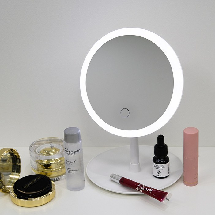 카멜 스마트 LED 3색 거울 메이크업 화장 탁상 조명, 화이트+3색