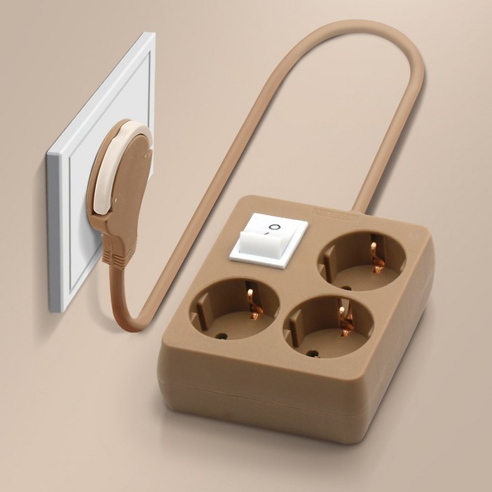 비맥스 미니 사각 납작 멀티탭 고용량 3구 공간활용 인테리어 콘센트