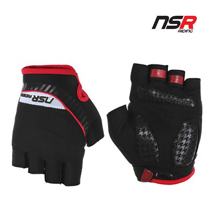 NSR 솔스티스 글러브 자전거장갑 자전거반장갑 반장갑, 블랙