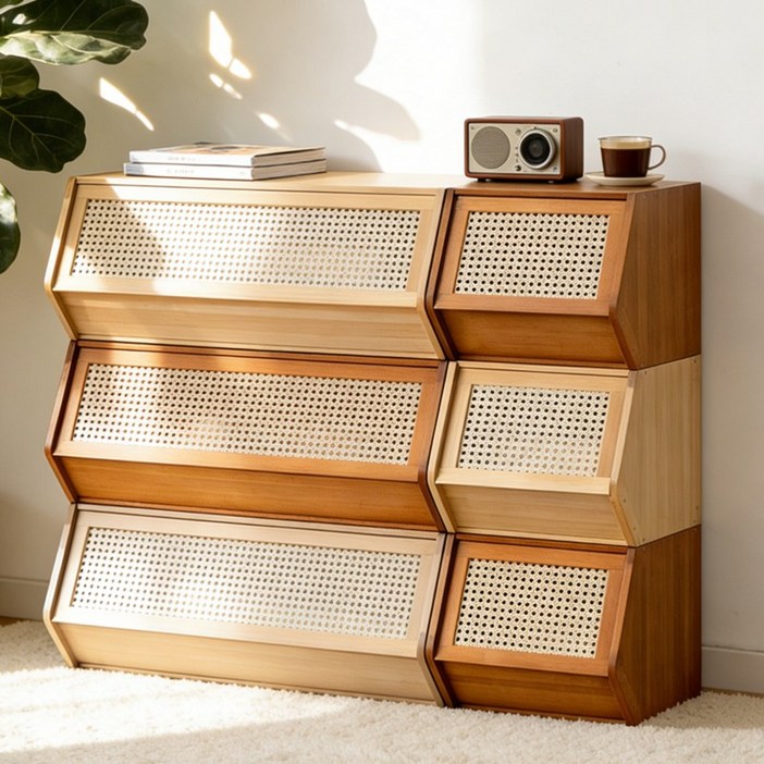 쿠리브 모듈 가구 원목색 모듈 수납장