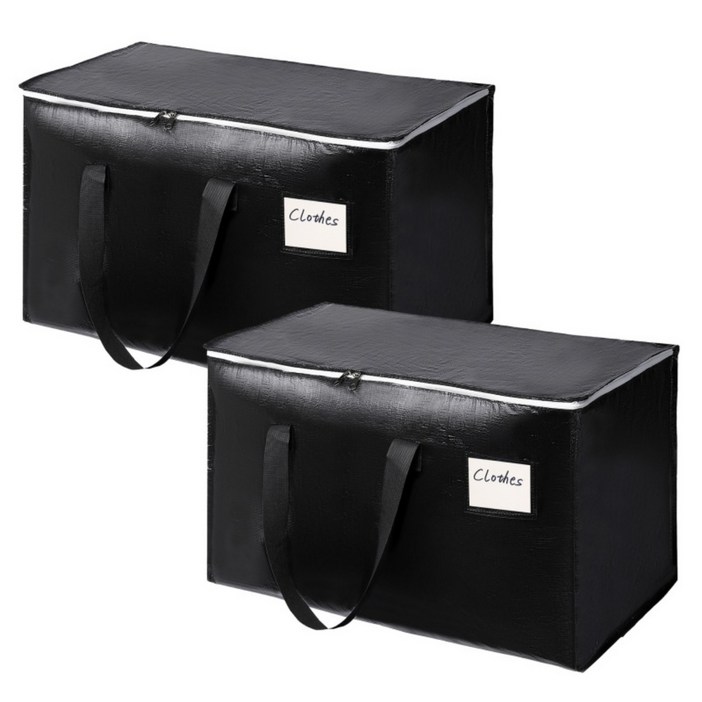 에이제이케이 대용량 이사가방 다용도 접이식 방수 수납정리함, 2개, 스페이스 블랙