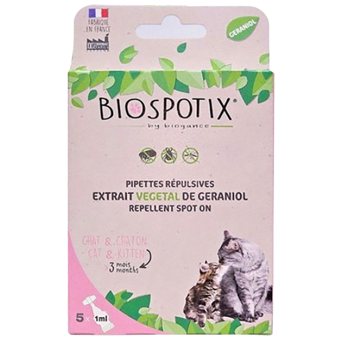 바르는 사상충 예방제품 기생충 진드기 벼룩 모기 해충방지 구충제대용 고양,소형,중형, 바이오스파틱스, 5개, 1ml, 고양이