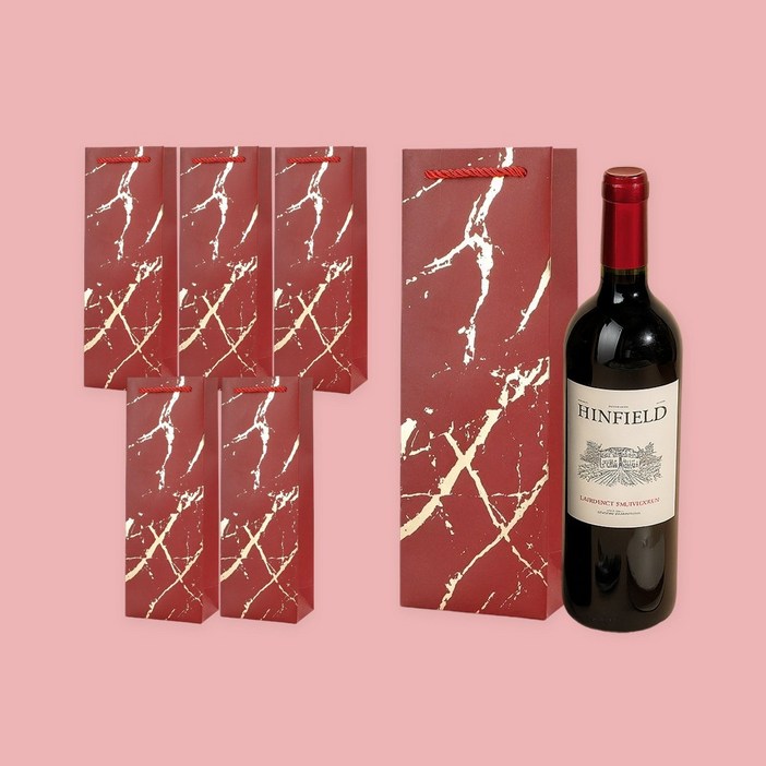 선물 포장 프리미엄 와인 쇼핑백 6개입, 6개, 레드와인