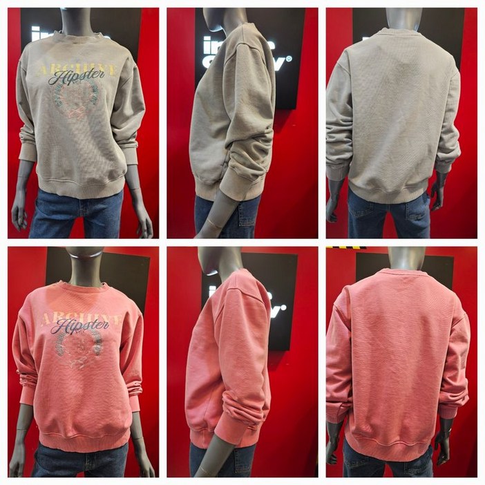 인터크루 여성 느낌 피그먼트 워싱 면혼방 그래픽 맨투맨 SWITZ1TM53ATO