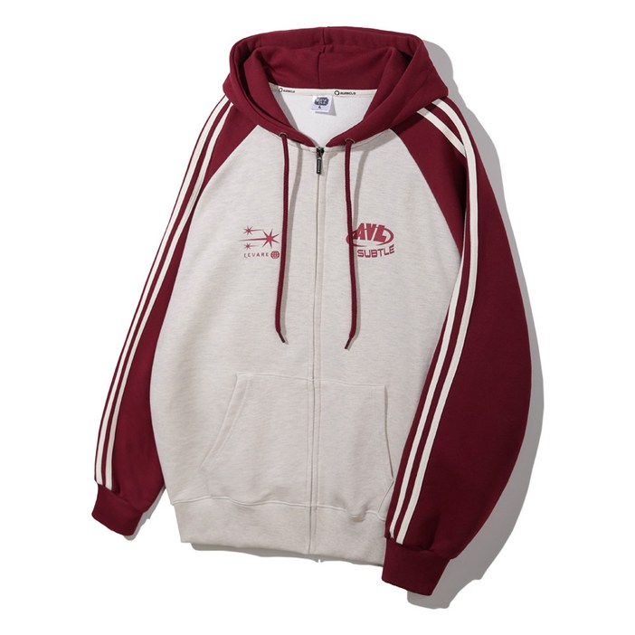 컬러기모추가앨빈클로 레바레 스타 래글런 배색 트랙 후드 집업 AZH847 6 COLOR