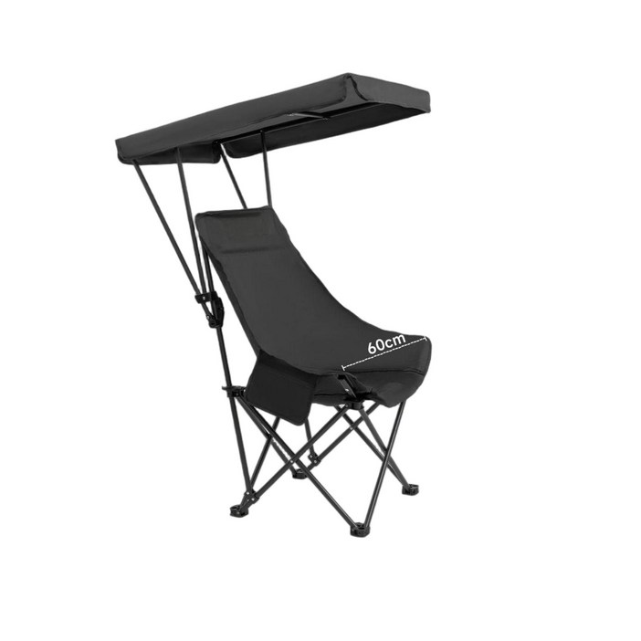 야외 우산 접이식 의자 달 의자 차양대 천장 휴대용 낚시 캠핑 비치 의자, 1개, 천장 탈부착 블랙