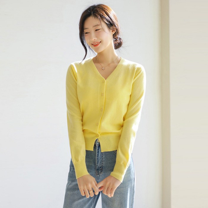 [스타일온미] 허니스윗 컬러풀 데일리 심플 베이직 가디건