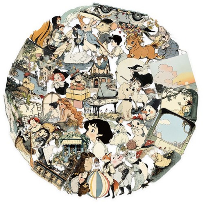 앨리스앤 빈티지 다꾸 조경 스티커팩 만화 속 장면처럼