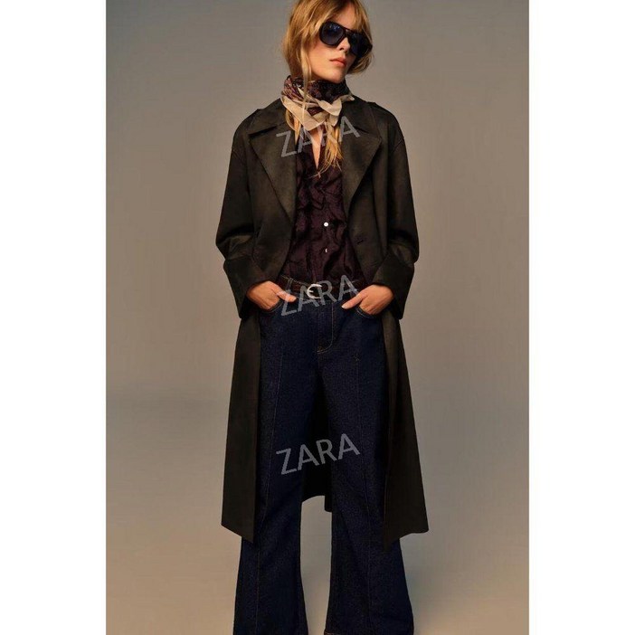 자라 가을 신상 스웨이드 롱 트렌치 코트 2025 zara