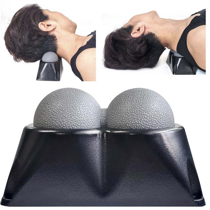 국산 땅콩 마사지볼 받침대 세트 거북목 어깨 목 승모근 마사지기, 1세트