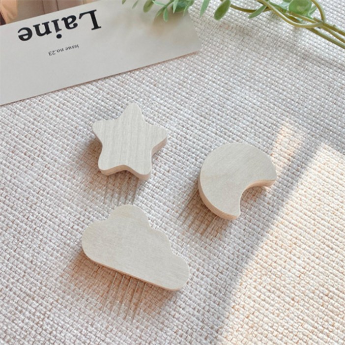 뚜뚜아트 원목 우드 꼭꼬핀 나무 벽걸이 후크 3p