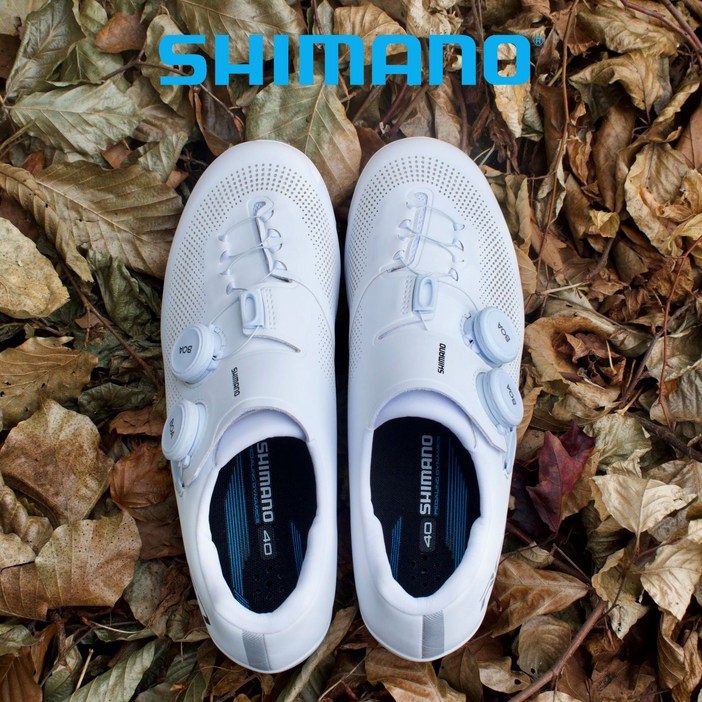 시마노 SHRC703  로드자전거 카본 로드클릿 슈즈, EU 44, 화이트 와이드