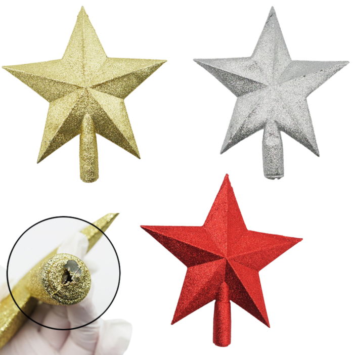 힘찬쇼핑 트리장식의 끝판왕 상단에 장식하는 크리스마스트리 큰별장식  은색,레드,금색