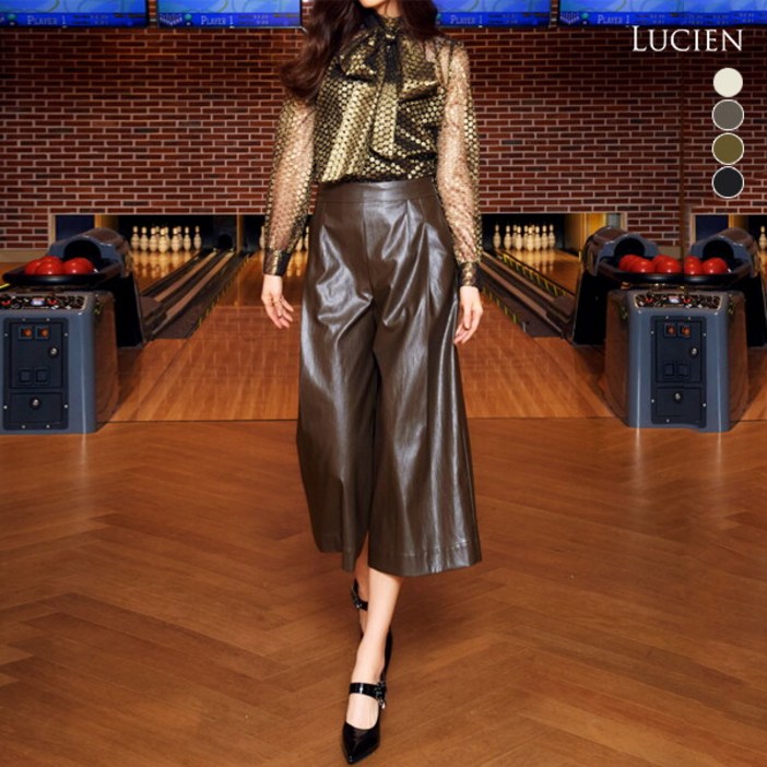 [루시앙] 마셜리 faux 레더 와이드 팬츠 4종 택1