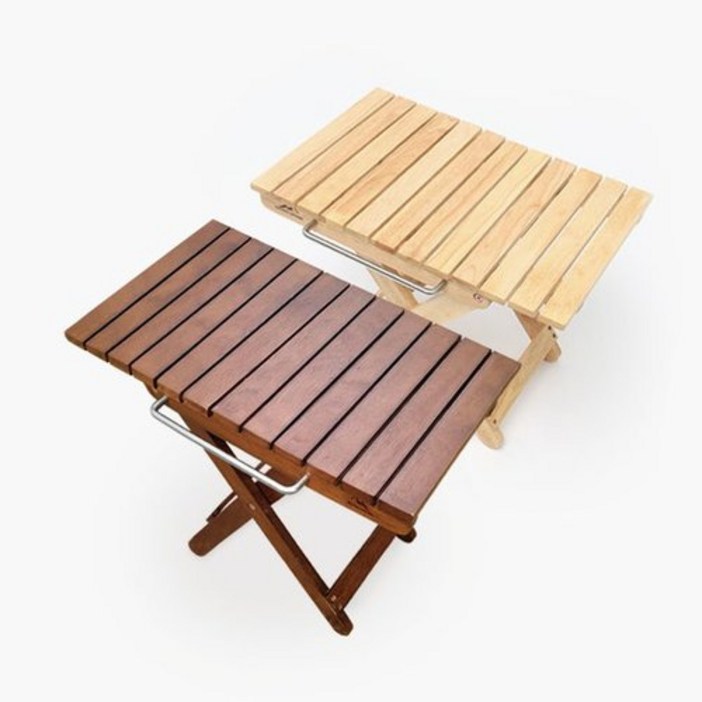 문고리닷컴 문캠핑 고무나무 원목 플라이 테이블 2color