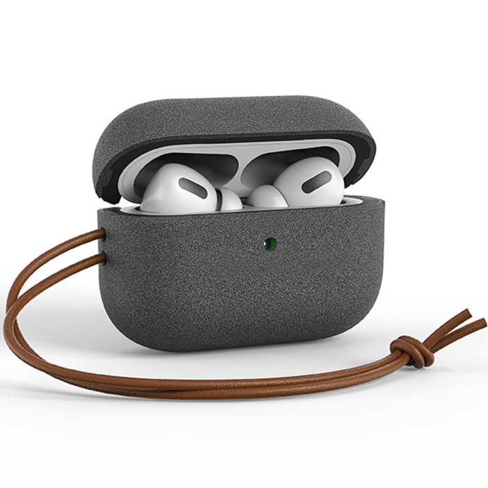 베루스 에어팟 프로 2세대 모던 샌드스톤 이중 하드 범퍼 스트랩 케이스, 에어팟 프로 2세대, 샌드스톤, 1개