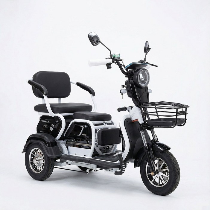 알엠티 KC인증 삼륜 중형 RMT20AH12 전동스쿠터 튼튼한 삼륜오토바이 노인전동차 세발 3륜 300-8, 1개, 블랙 7세대 전동차 리튬60V 20AH